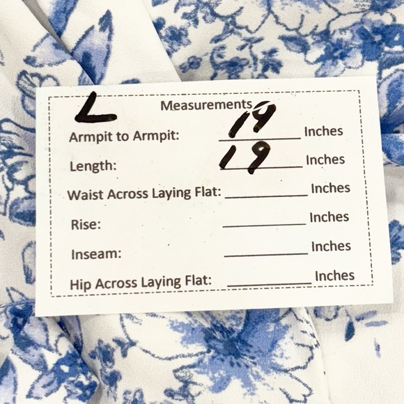 Violets & Roses Blue Floral Wrap Blouse | Size L | NEW - Picture 7 of 12